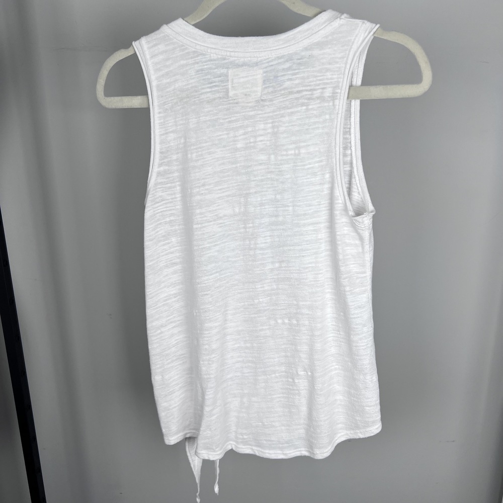 Anthropologie Maeve White Sleeveless Tank Top Side Tie XS - Picture 6 of 11